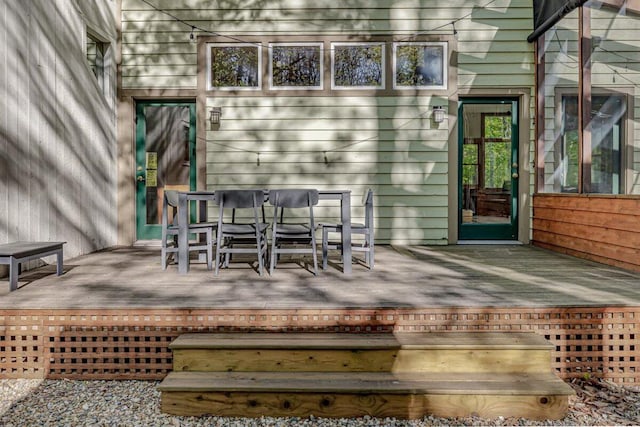 6800 Harbert Rd, Harbert, MI 49115 - wooden terrace featuring outdoor dining area