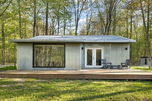 6800 Harbert Rd, Harbert, MI 49115 - rear view of property with a wooden deck and a yard