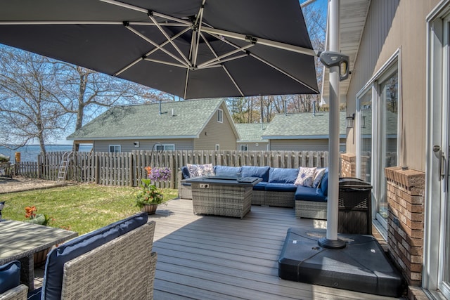 108 Eastbrook Ave, Houghton Lake, MI 48629 - wooden deck featuring an outdoor hangout area