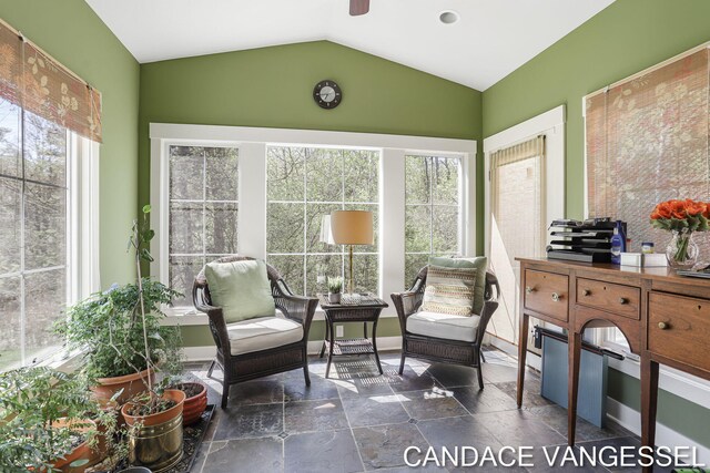 2429 Shears Crossing Ct NE, Grand Rapids, MI 49525 - sunroom featuring vaulted ceiling and stone tile floors
