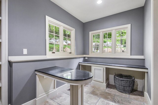 4850 Catamount Trl NE, Ada, MI 49301 - home office with plenty of natural light and stone finish flooring