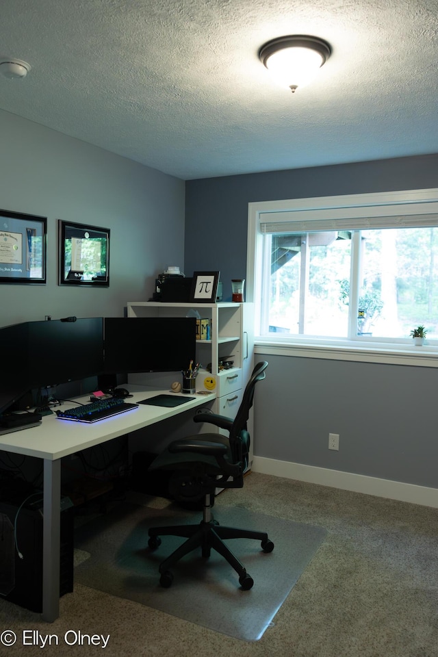 16894 Arbor Way Dr, Nunica, MI 49448 - carpeted office space with a textured ceiling and baseboards