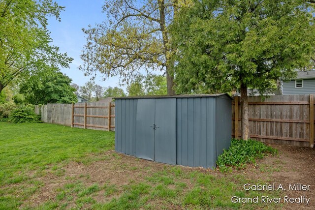 view of shed