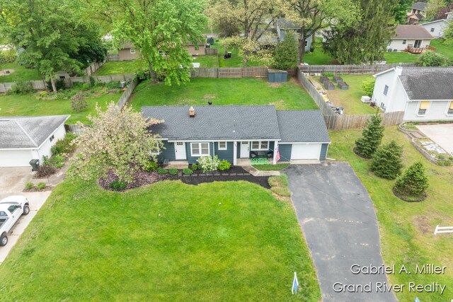 aerial perspective of suburban area