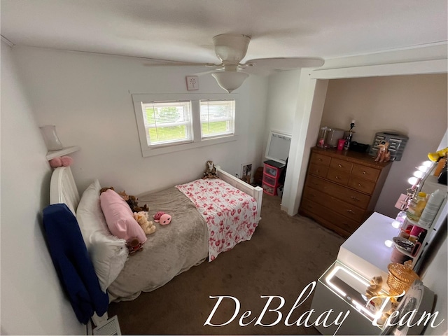 6061 Cutler Rd, Lakeview, MI 48850 - carpeted bedroom with ceiling fan