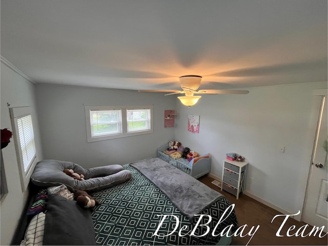 6061 Cutler Rd, Lakeview, MI 48850 - bedroom featuring ceiling fan and baseboards