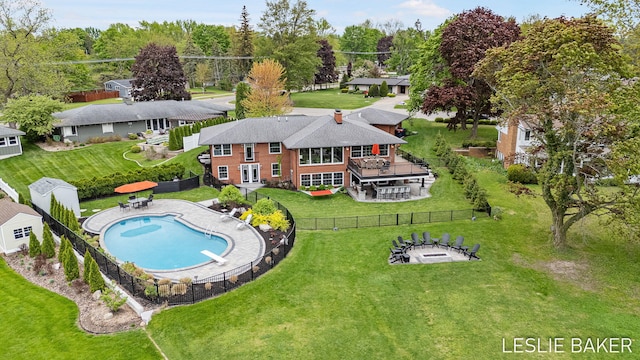 833 Allen Dr, Holland, MI 49423 - view from above of property with a pool area