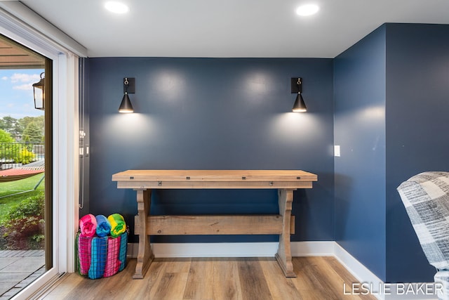833 Allen Dr, Holland, MI 49423 - miscellaneous room with wood finished floors, healthy amount of natural light, recessed lighting, and baseboards