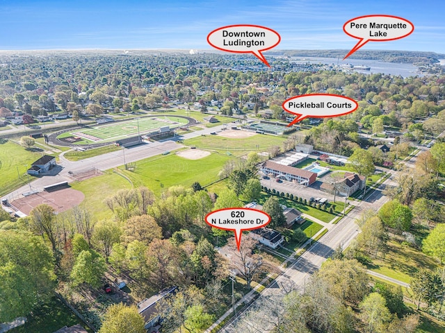620 N Lakeshore Dr, Ludington, MI 49431 - aerial overview of property's location