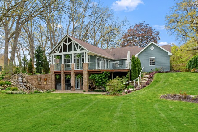 46132 86th Ave, Decatur, MI 49045 - rear view of property with a deck, a yard, and a patio area