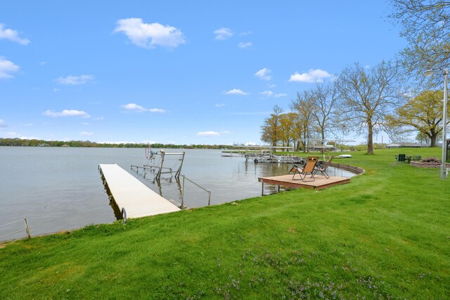 46132 86th Ave, Decatur, MI 49045 - dock with a lawn and a water view