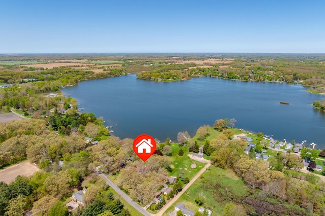 46132 86th Ave, Decatur, MI 49045 - aerial view of property's location featuring a large body of water and a forest