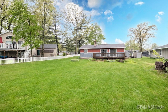 8220 Indian Shores Dr, Howard City, MI 49329 - view of yard with a deck