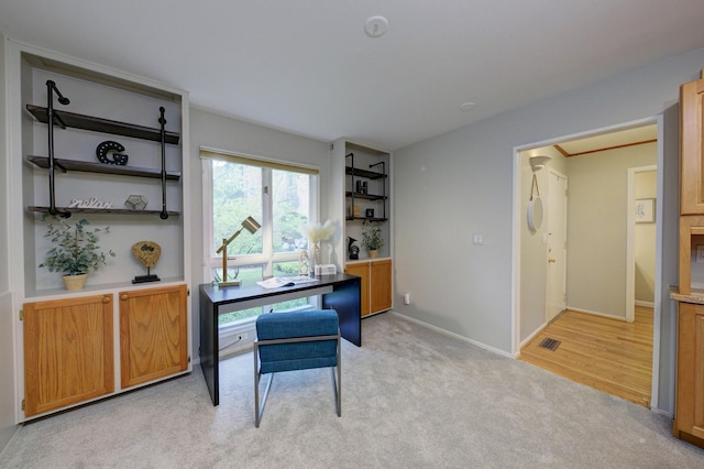 843 Greenhills Dr, Ann Arbor, MI 48105 - office area with baseboards and light colored carpet
