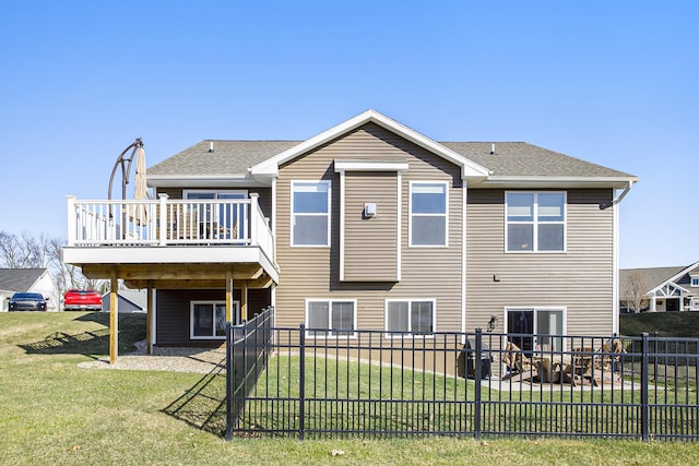 821 Janelle Ct, Portage, MI 49024 - rear view of property featuring a wooden deck and roof with shingles