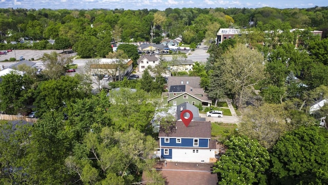 1435 Harpst St, Ann Arbor, MI 48104 - aerial view of residential area featuring a heavily wooded area