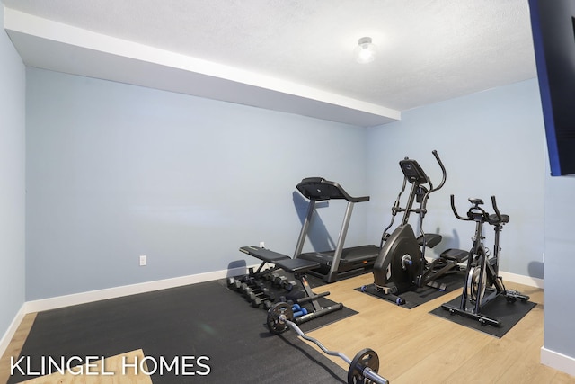 9235 Bigleaf Dr, West Olive, MI 49460 - workout area with wood finished floors and baseboards