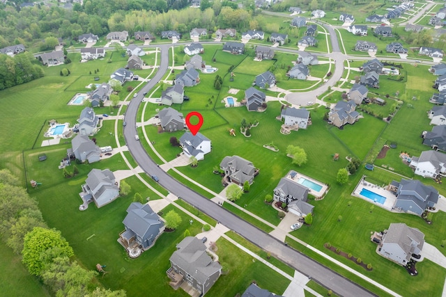 aerial view of residential area