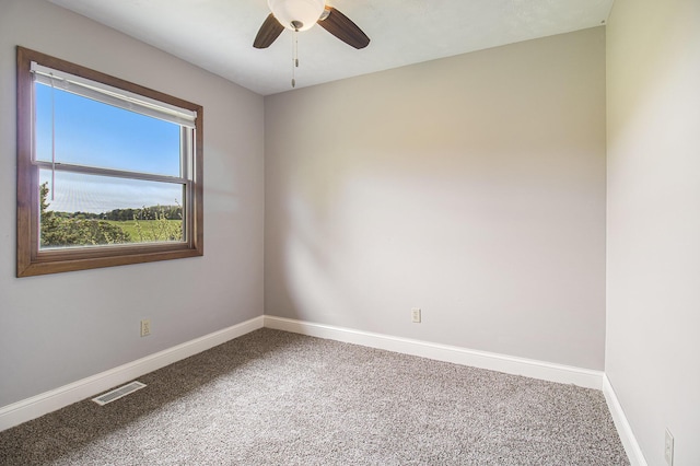 6001 Dover Ln, Traverse City, MI 49684 - spare room featuring carpet flooring, baseboards, and a ceiling fan