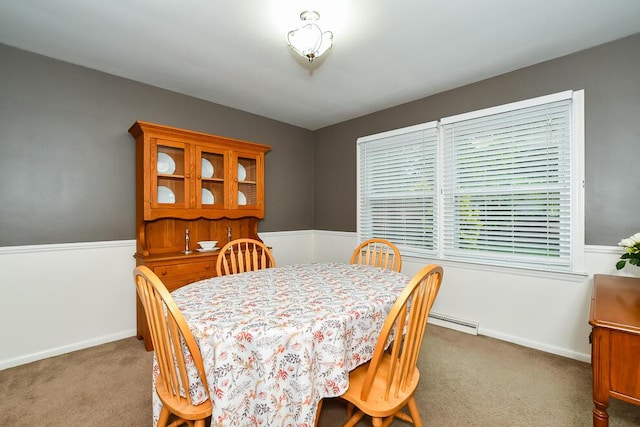 2707 Lomond Dr, Kalamazoo, MI 49008 - carpeted dining area featuring baseboards and a baseboard radiator