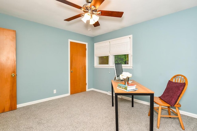 2707 Lomond Dr, Kalamazoo, MI 49008 - carpeted office featuring baseboards and ceiling fan