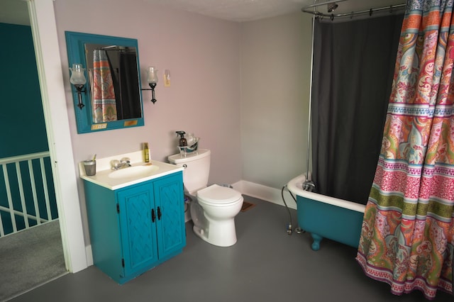 244 E Pearl St, Coldwater, MI 49036 - full bathroom with vanity, toilet, and finished concrete floors