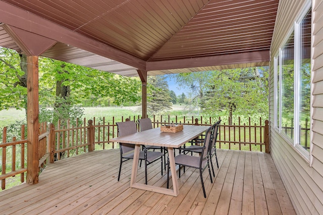 16436 45th Ave, Barryton, MI 49305 - deck featuring outdoor dining area
