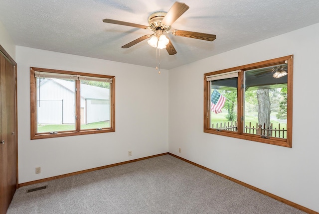 16436 45th Ave, Barryton, MI 49305 - unfurnished room featuring plenty of natural light, carpet, baseboards, and a textured ceiling