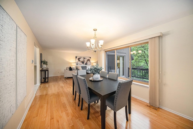 1 Northwick Ct, Ann Arbor, MI 48105 - dining room featuring a chandelier, light wood-type flooring, and baseboards