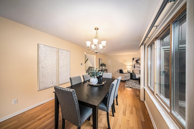 1 Northwick Ct, Ann Arbor, MI 48105 - dining area featuring a chandelier, light wood-type flooring, and baseboards
