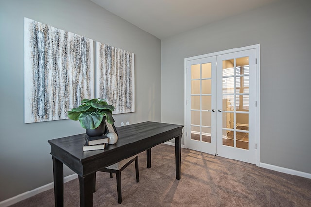 50305 Thatcher St, Canton, MI 48188 - home office featuring french doors, carpet floors, and baseboards