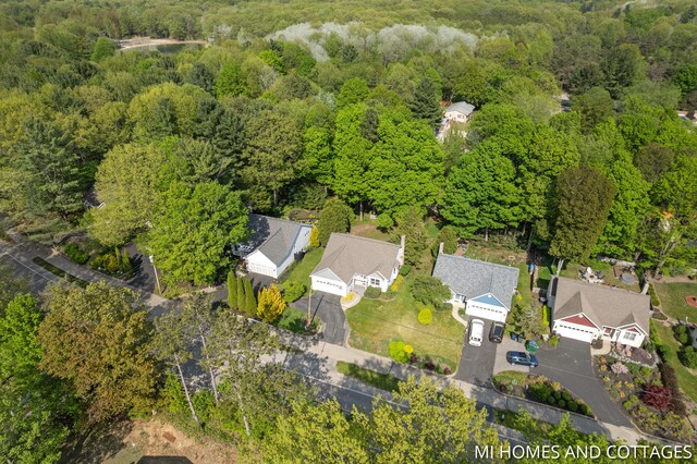 3760 Lakeshore Dr, Holland, MI 49424 - aerial view of property and surrounding area featuring a forest and nearby suburban area