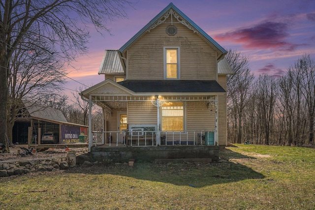 2640 Terminal St, Niles, MI 49120 - view of front of house with a porch and a front lawn