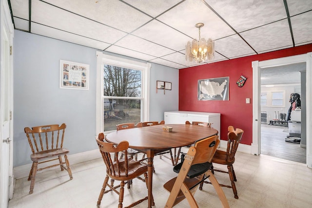 2640 Terminal St, Niles, MI 49120 - dining space with light flooring, a chandelier, and baseboards