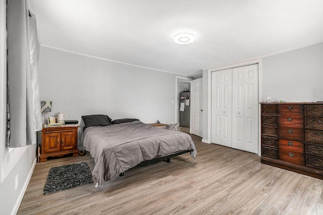 2640 Terminal St, Niles, MI 49120 - bedroom featuring wood finished floors, ornamental molding, a closet, and baseboards