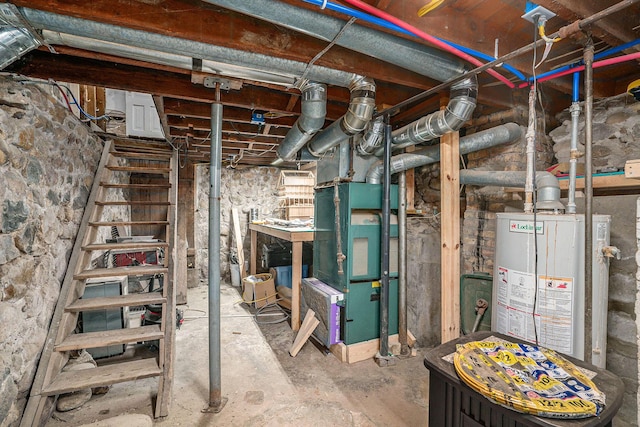 2640 Terminal St, Niles, MI 49120 - unfinished basement featuring water heater and heating unit