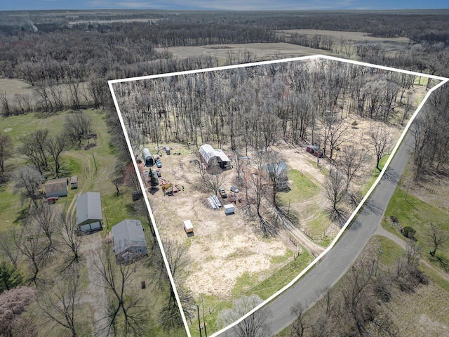 2640 Terminal St, Niles, MI 49120 - aerial view of property's location featuring a heavily wooded area and property boundaries highlighted