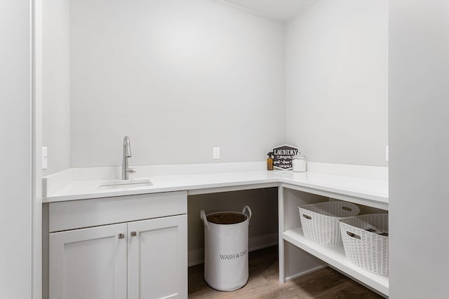 9156 Perry Ct Lot C, Lot C, Zeeland, MI 49464 - laundry room featuring a sink and wood finished floors