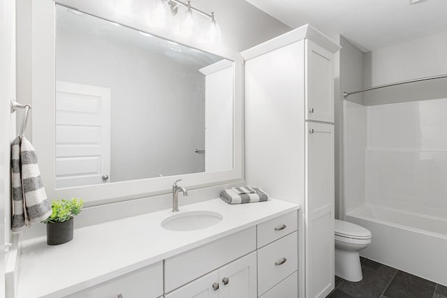 9156 Perry Ct Lot C, Lot C, Zeeland, MI 49464 - bathroom featuring vanity, toilet, washtub / shower combination, and tile patterned flooring