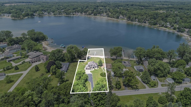 1256 Barron Lake Rd, Niles, MI 49120 - view of property location with a large body of water and property boundaries highlighted