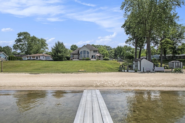1256 Barron Lake Rd, Niles, MI 49120 - dock area featuring a water view and a lawn
