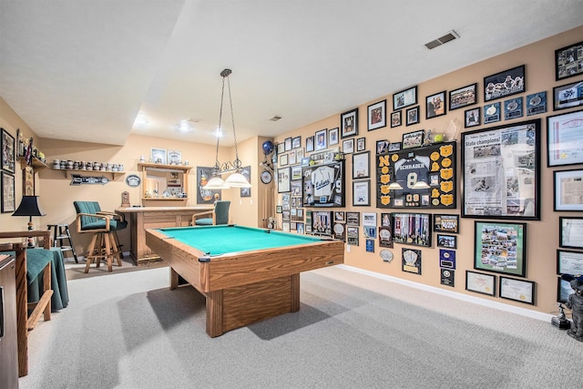 1256 Barron Lake Rd, Niles, MI 49120 - playroom with a dry bar, carpet, and billiards