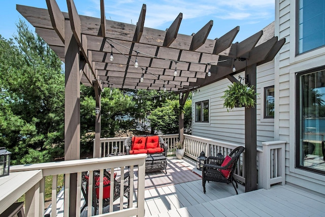 1256 Barron Lake Rd, Niles, MI 49120 - deck with a pergola and an outdoor living space