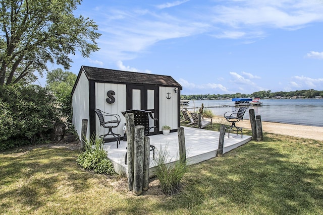 1256 Barron Lake Rd, Niles, MI 49120 - dock area featuring a lawn and a water view