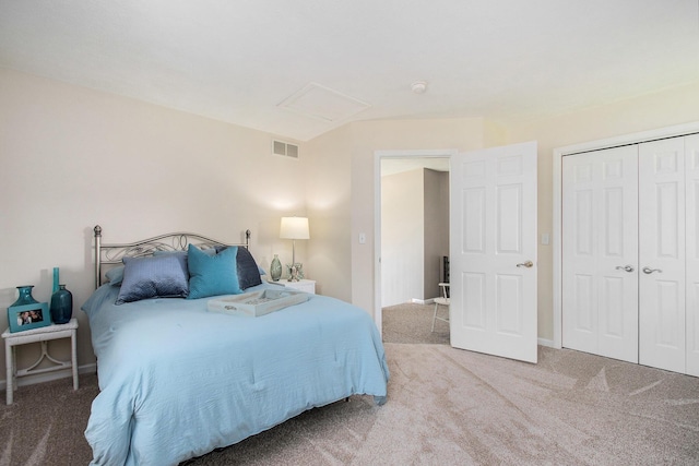 1256 Barron Lake Rd, Niles, MI 49120 - bedroom featuring carpet floors, attic access, and a closet