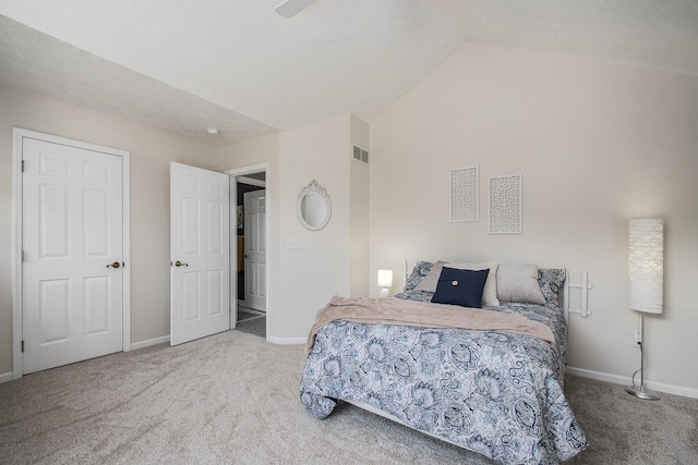 1256 Barron Lake Rd, Niles, MI 49120 - carpeted bedroom with baseboards and lofted ceiling
