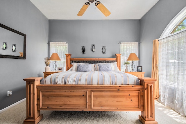 1256 Barron Lake Rd, Niles, MI 49120 - bedroom with light colored carpet and ceiling fan
