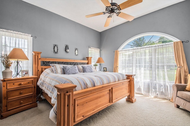 1256 Barron Lake Rd, Niles, MI 49120 - bedroom featuring carpet, access to exterior, and a ceiling fan