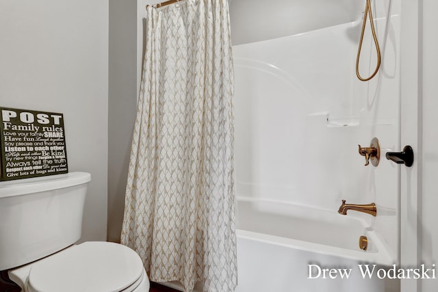 4688 20 Mile Rd, Kent City, MI 49330 - full bath featuring toilet and shower / bath combo with shower curtain