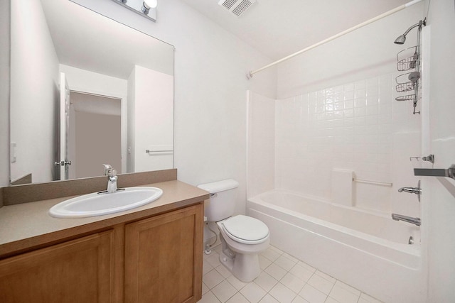 3197 Asher Rd, Ann Arbor, MI 48104 - full bath with tile patterned flooring, toilet, vanity, and shower / bathtub combination